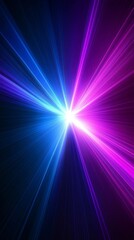Obraz premium Abstract light rays converge into a brilliant white center, radiating vibrant blue and purple hues. The image is dynamic and energetic hd phone wallpaper