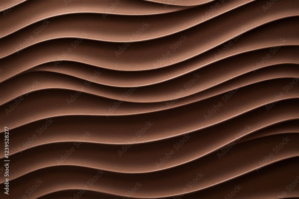 Poster abstract curved lines pattern in brown tones with wavy texture and shadow effects