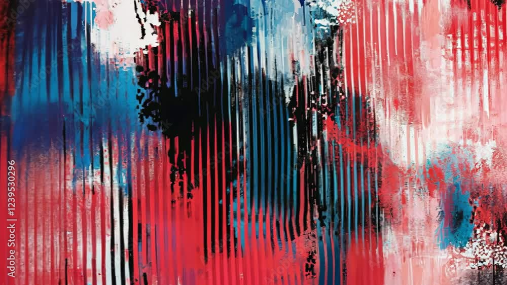Poster abstract expression of bold colors in a dynamic design featuring stripes and splatters