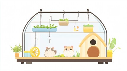 Transparent Plastic Hamster Cage for Convenient Observation and Easy Maintenance of Rodent Pets