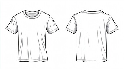 Naklejka premium Isolated Vector Illustration of a T-shirt on White Background for Design