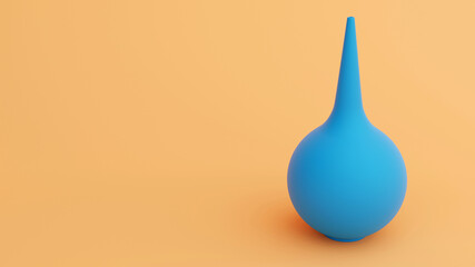 blue rubber enema on a warm background.illustration medicine and health