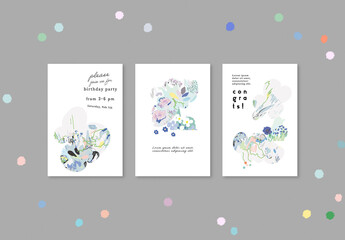 Floral Abstract Posters Layout