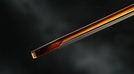 Close-up view of a wooden instrument neck showcasing intricate details and craftsmanship