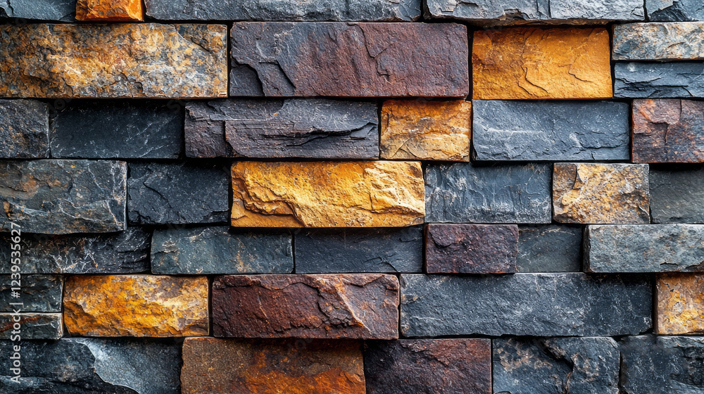 Poster warm hues of stone blend harmoniously, forming a rustic wall that evokes a sense of comfort and nost