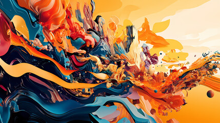 Exploring dynamic document design vibrant graphics in a creative digital landscape. Typography Integration. Illustration