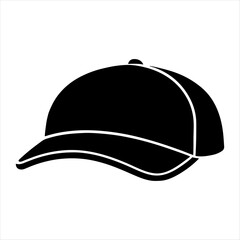 stylish cap icon set  drawing silhouette white background