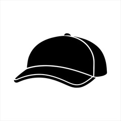 stylish cap icon set  drawing silhouette white background