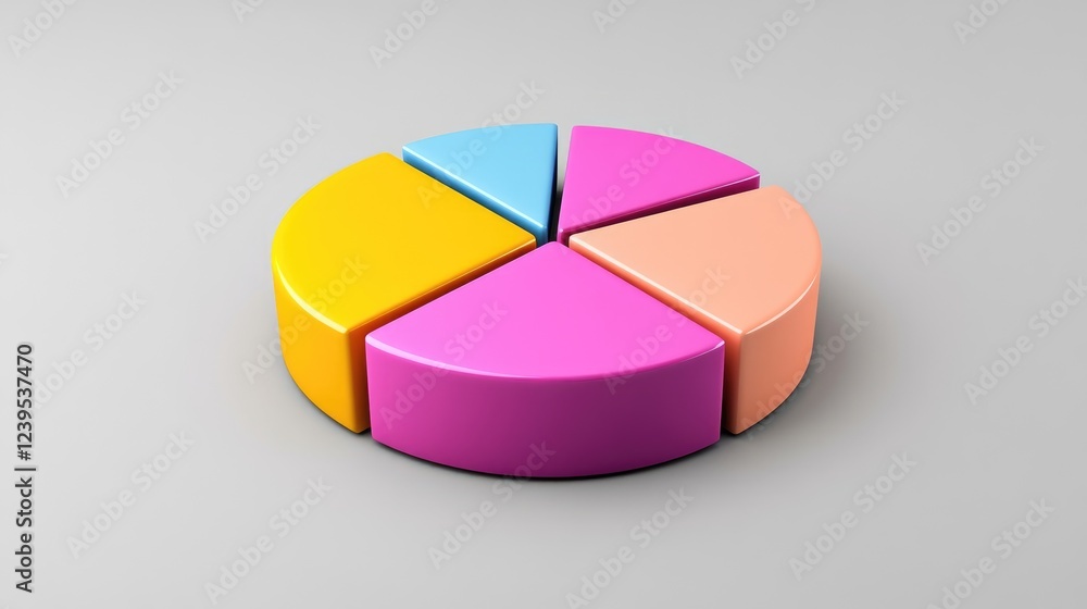 Poster a financial pie chart cut into different sections representing budgeting concepts.