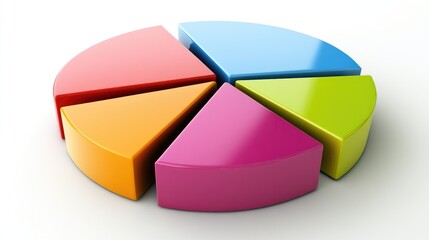Obraz premium A financial pie chart cut into different sections representing budgeting concepts.
