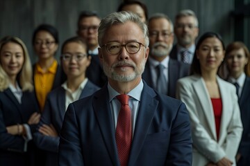 Corporate Professionals: Group Headshots of Business Avatars