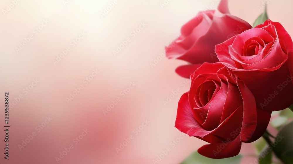 Aufkleber beautiful red roses arranged elegantly with soft pastel background during daylight hours. generative