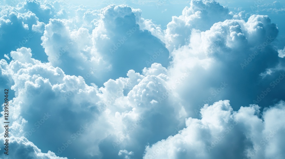 Leinwandbilder cloud formations display varying shapes and sizes under a bright blue sky in the daytime. generative