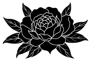 Silhouette of A peonie flower vector illustration © rifat sultana