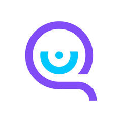 Letter Q people minimal modern logo design