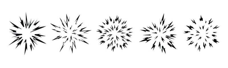 Fototapeta premium Star explosion in mango style. Large explosion of bomb, energy. Abstract flash in comic book style. Anime. Vector illustration.