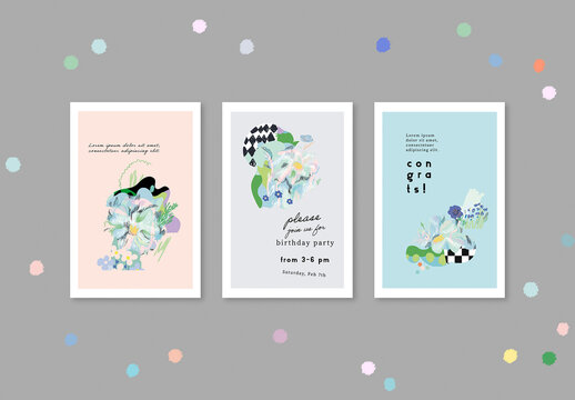 Floral Abstract Posters Layout