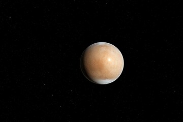 Distant planet in space with starry background