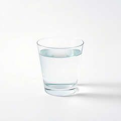 Crystal Clear Hydration, A clean Glass of water on white Background