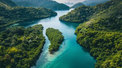 the river in the mountains