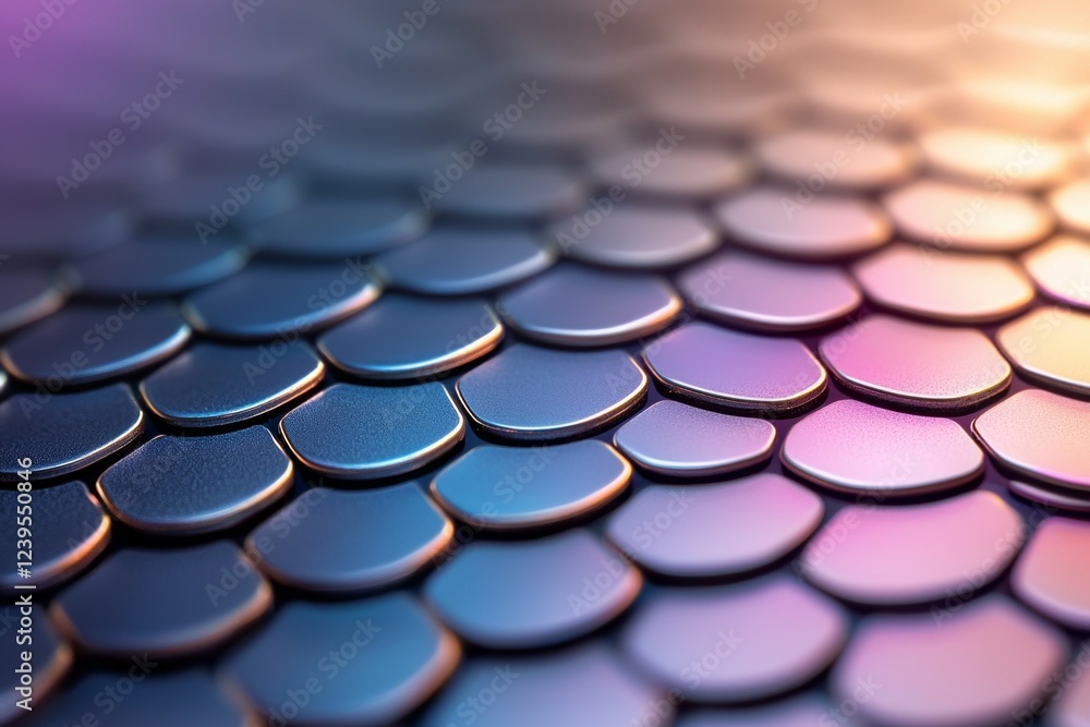 Aufkleber colorful metallic scales with iridescent light reflection in abstract pattern