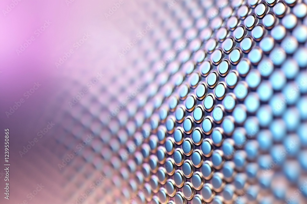 Poster abstract geometric pattern with circular metallic shapes in soft pastel colors