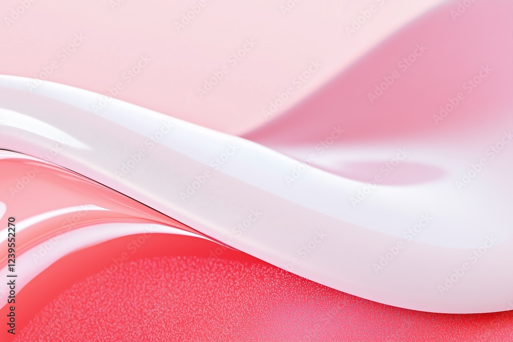 Poster smooth, undulating shapes in shades of pink and white create a dynamic and visually appealing abstra