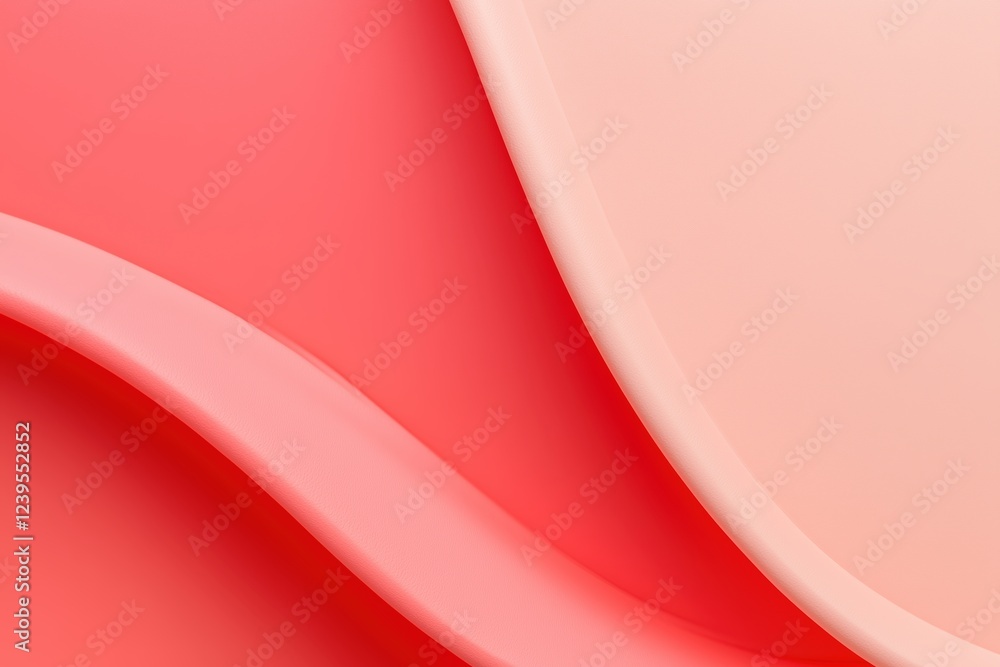 Poster smooth, undulating lines in shades of red and pink create a dynamic and elegant abstract composition