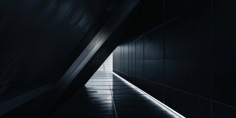 A pure and sophisticated minimalist layout against a solid black background, Centralized subtle intersecting lines and light gradients, Contemporary minimalist style