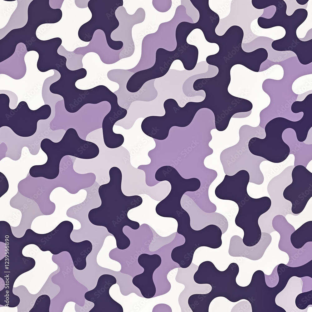 Poster purple, white camouflage pattern. abstract design. modern colors, shapes. stylish abstract backgroun