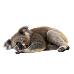 Obraz premium Cute Baby Koala Sleeping in a Tree Isolated in Nature isolated