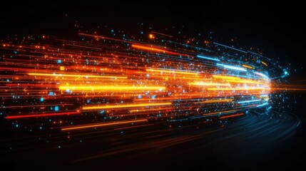 Abstract Digital Data Stream in Motion