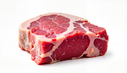 Obraz premium Raw beef steak on white background