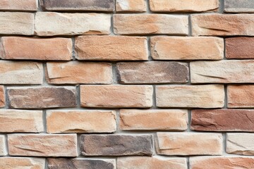 Obraz premium Facing brick wall with textured surface for exterior facade cladding and architectural decoration