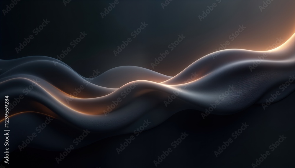 Poster abstract dynamic wave design in grey, black. modern tech background with glowing light effects. futu
