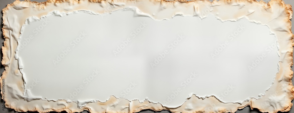 Aufkleber aged white paper sheet with textured edges. vintage craft cotton cardboard. detailed macro view show
