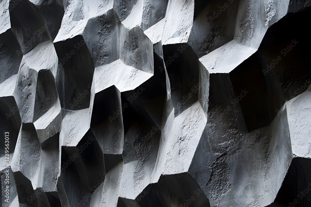 Aufkleber abstract gray textured wall geometric 3d concrete pattern rough surface background