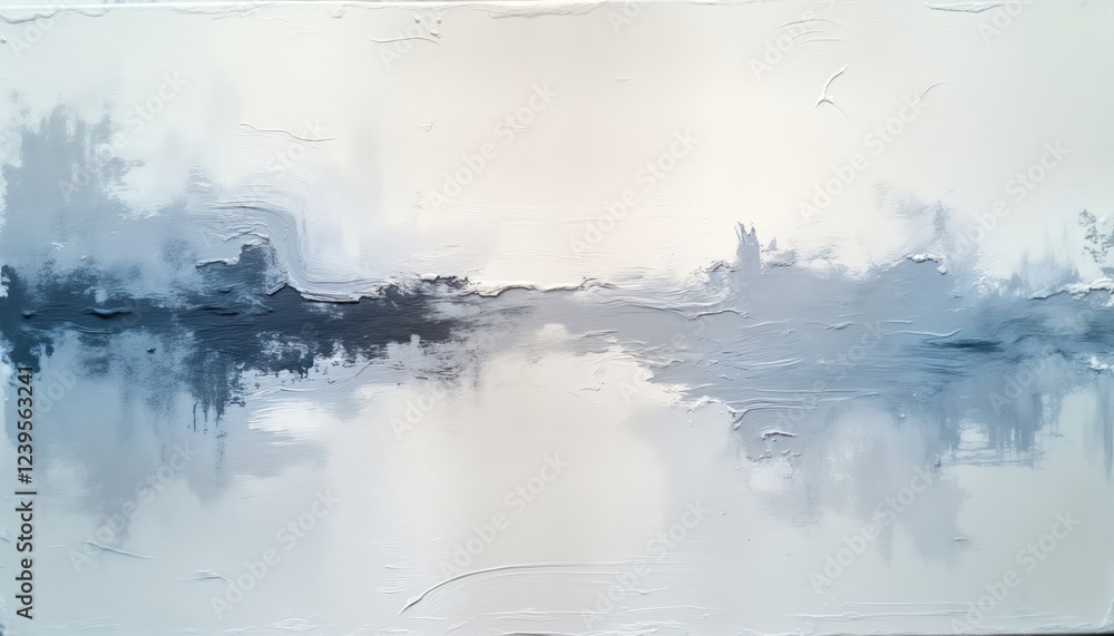 Poster abstract oil painting texture closeup. light gray, white colors with visible brushstrokes, palette k