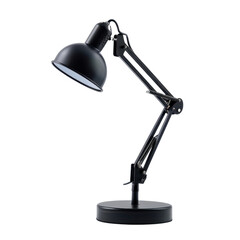 modern black desk lamp with adjustable arm and round base, perfect for illuminating workspaces and adding stylish touch to any room