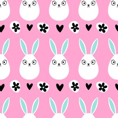 Easter eggs seamless rabbits pattern for wrapping paper and fabrics and linens and kids clothes print and spring party accessories