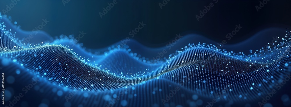 Leinwandbilder abstract illustration of futuristic data flow. dynamic wave of particles creates sense of movement, 