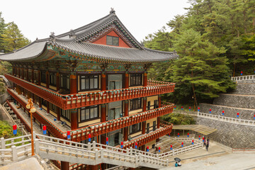 Fototapeta premium Details of Guinsa Monastery and Temple in Danyang County, South Korea