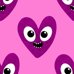 Valentine hearts seamless 14 February love pattern for wrapping paper