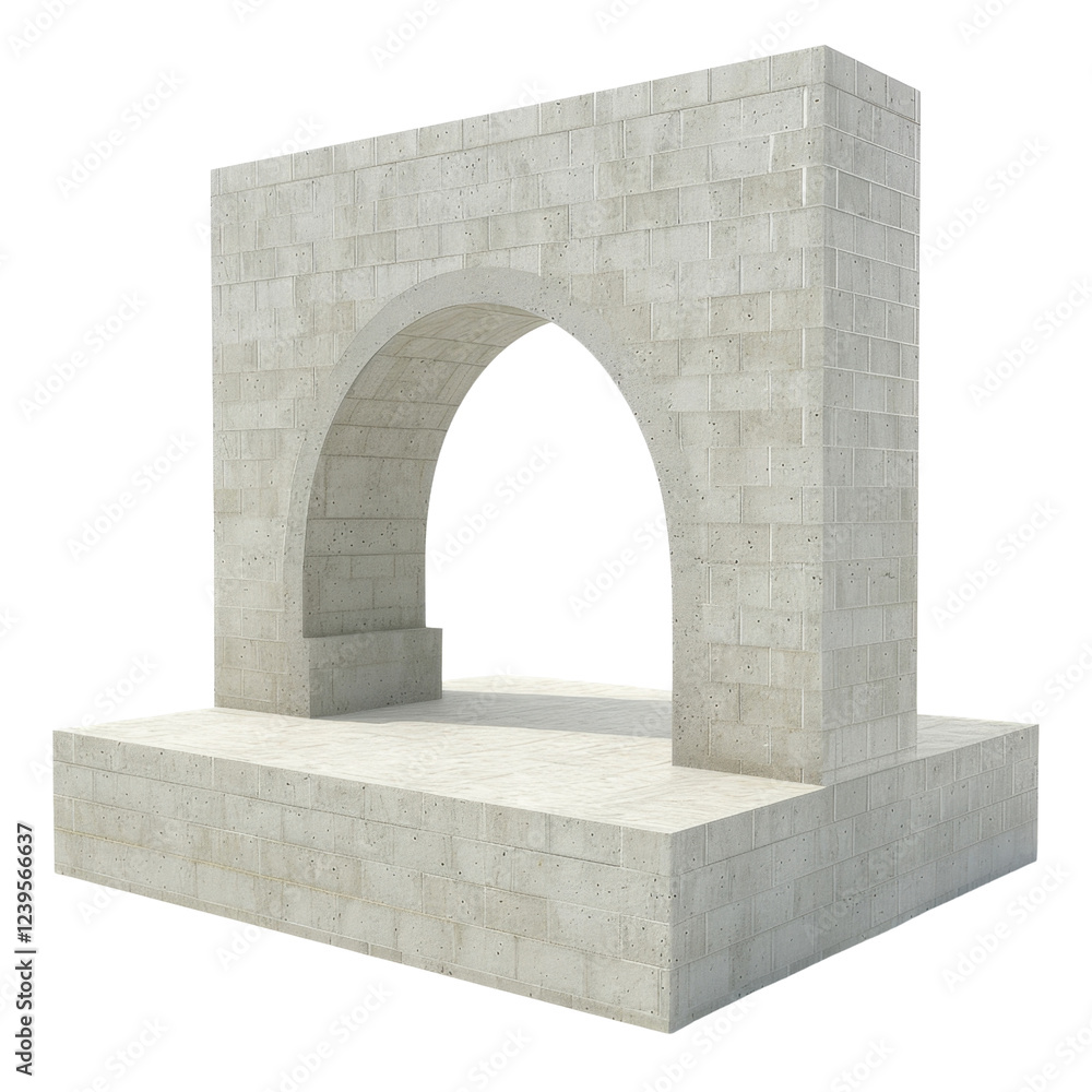 Poster modern concrete arch structure with minimalist design, showcasing unique architectural feature. idea