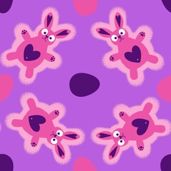 Easter eggs seamless rabbits pattern for wrapping paper and fabrics and linens and kids clothes print and spring party accessories