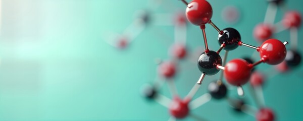 Futuristic molecular visualization of holographic chemical compound. Dynamic model shows inorganic chemistry insights. Interactive simulation displays futuristic compound transformations. Dynamic