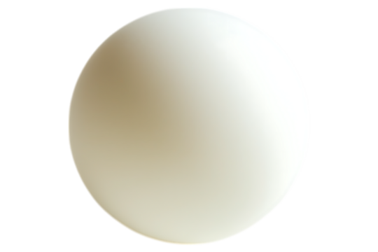 Classic white table tennis ball with smooth surface. With slight texture and soft reflection. Isolated, AI generated.  .