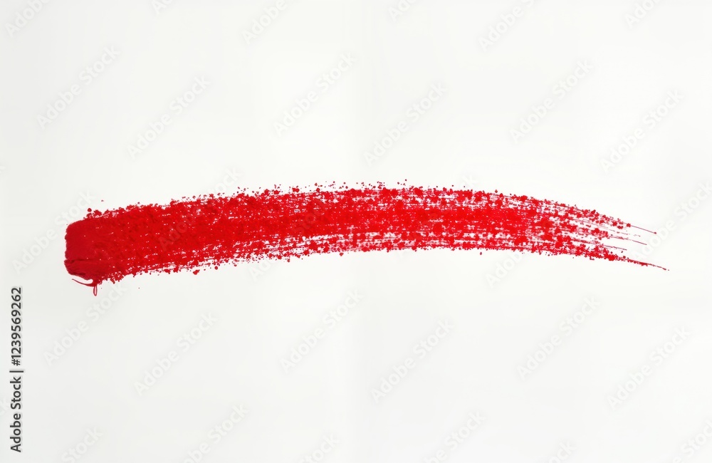 Poster red crayon stroke on white background. abstract art design element. vivid color. hand drawn mark. si