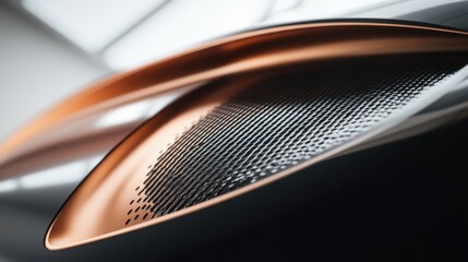 A closeup image of the turbine blades aerodynamic surface highlighting its sleek design and intricate surface texture emphasizing the tingedge materials used for efficiency and performance.