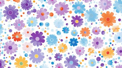 Explore the charm of vibrant watercolor flowers in this seamless pattern, perfect for modern decor and design projects.
